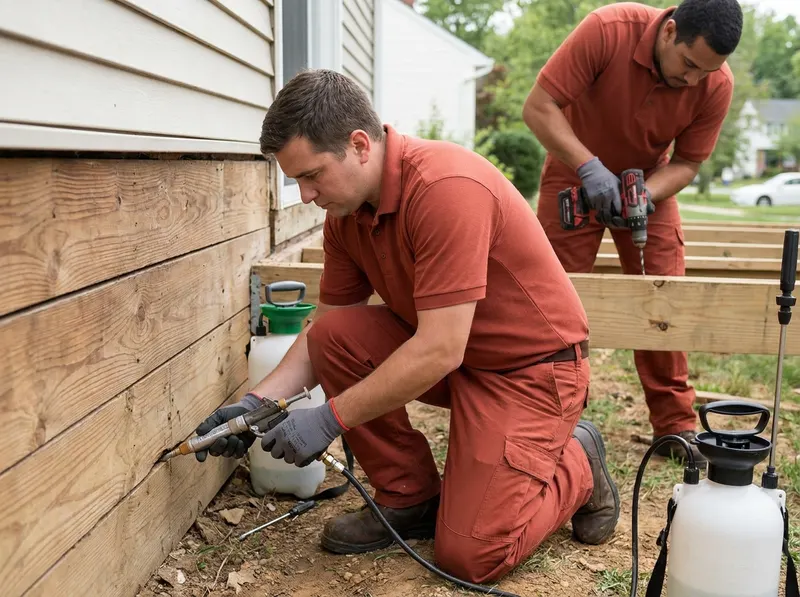 Carpenter Ant Structural Remediation & Void Injections in Windsor Mill, MD